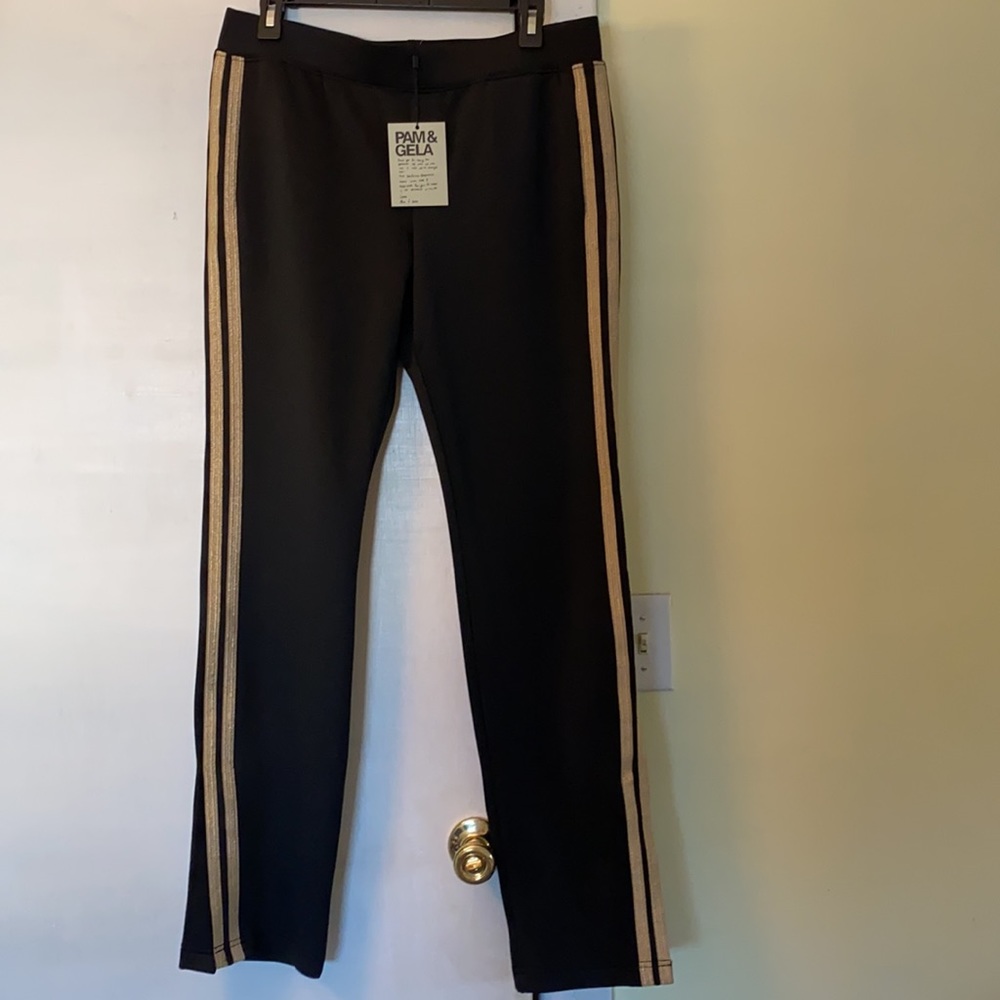 Pam&Gela Black Gold Pants New With Tags